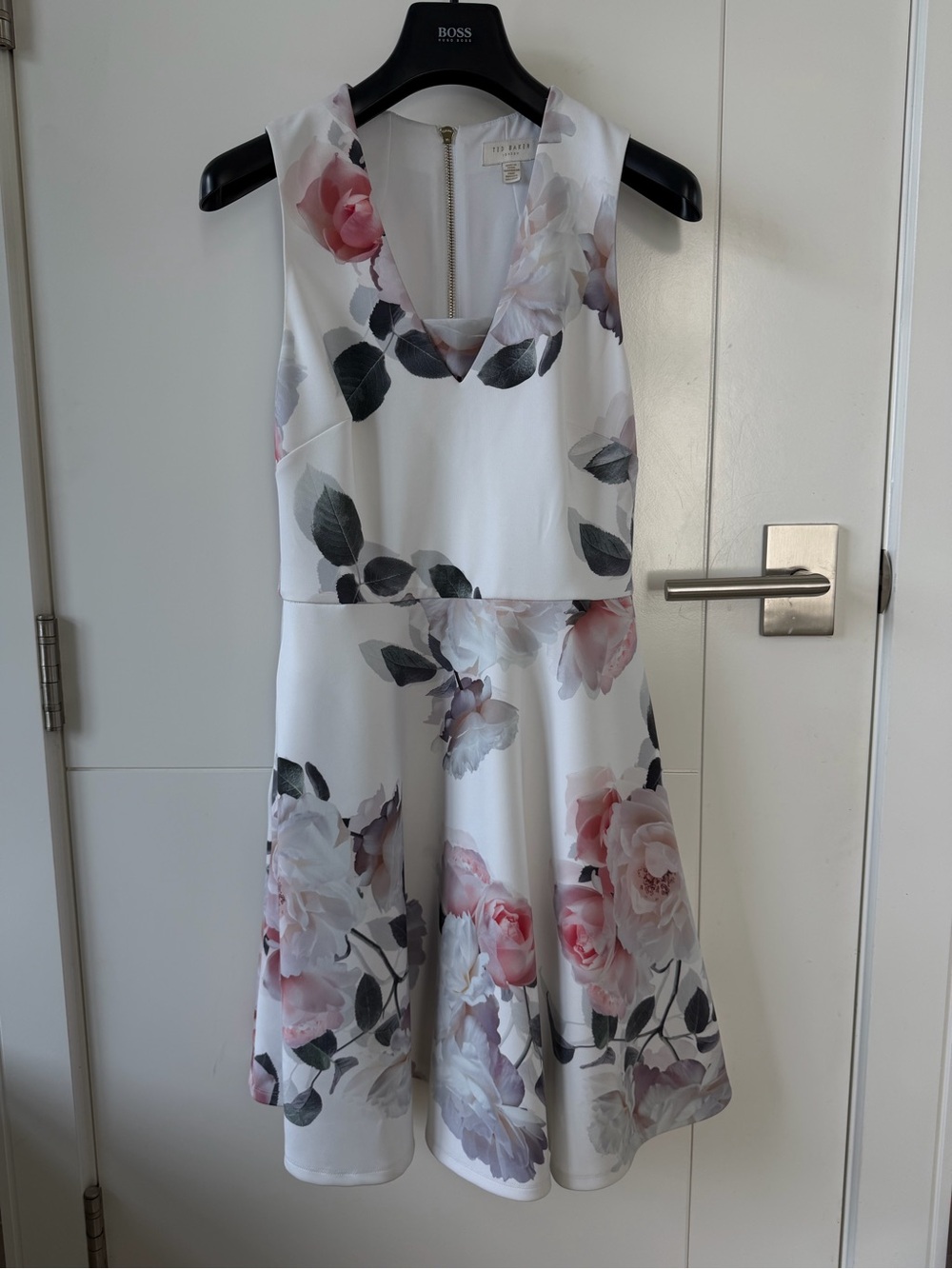 Ted Baker White Dress with Soft Pink Floral Print